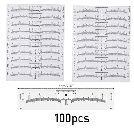 50 pcs Disposable Eyebrow Ruler Sticker For Eyebrow Microblading Tattoo Ruler Tattoo Shaper Stencil Measure Tool Foldable