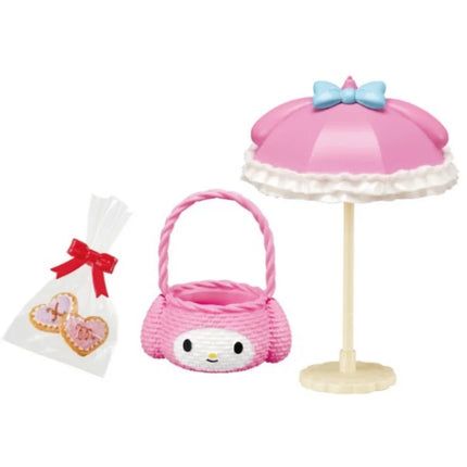 Original Re-Ment Sanrio Miniature Scene Kuromi Melody Afternoon Tea Party Dessert Blind Box   Anime Character Toys Decoration