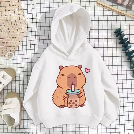 Autumn Winter Capibara Cute Printed Children's Hoodies Casual Fashion Kid Sweatshirt Girl Boy Clothing Warm Long Sleeve Pullover
