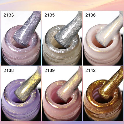 NailCo 10ml Gold Pink Pearl Shell Base Gel Polish 10 Colors Auroras 3D Thread Shell Gel Semi Permanent Soak Off UV LED Nails Art