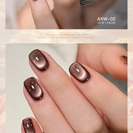 AS 15ml Luxury Coffee Cat Nail Gel Polish Tpo Free Soak Off UV LED Dark Brown Cat Eye Manicure Gel Polish Nail Art Varnish Gel