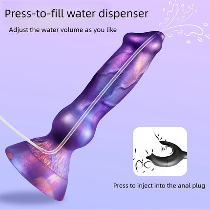 Realistic Dog Penis Squirting Dildo Anal Plug Knot Suction Cup Enema Ball Waterproof Silicone Fantasy Adult Toy for Men and Wome