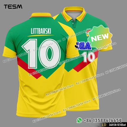 TESM Summer POLO Shirt Men Summer Sports V-neck T-shirt Street Trendy Short Sleeve 3D HD Print T-shirt