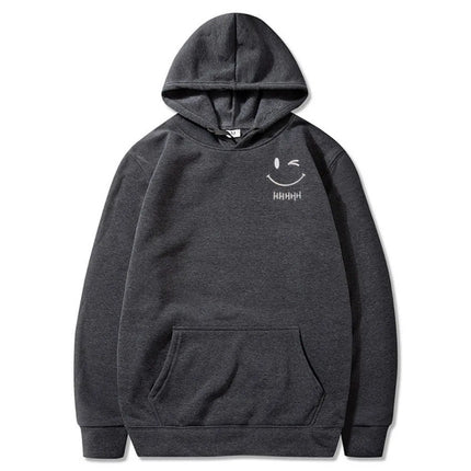 New Smiley Face Fun and Fashionable Couple Hooded Sweatshirt, Loose and Casual Hooded Sweatshirt, Running Sports Coat