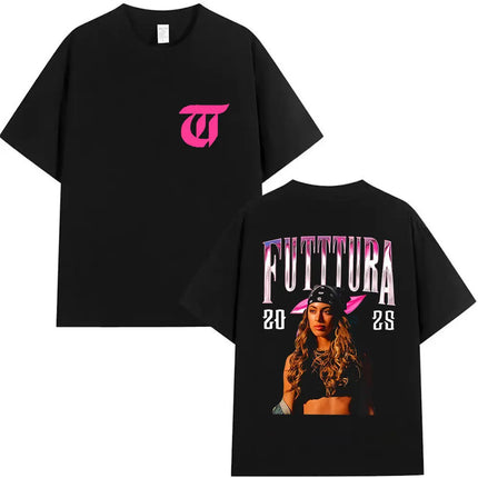 Singer TINI STOESSEL Futtura Tour New Album 2025 Graphic T-shirts Men Women Fashion Harajuku Short Sleeve Cotton Tees streetwear