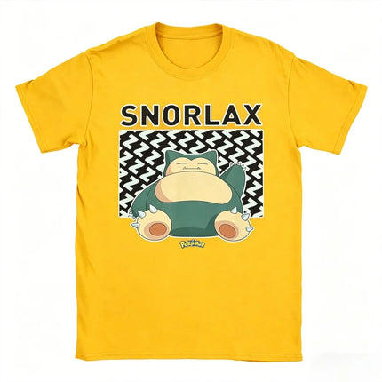 2026 Hot Sale Pokemon Snorlax T-shirt Cute Anime Cartoon Graphic Print Tee Men Women Casual Short Sleeve Summer Top Fans Gift