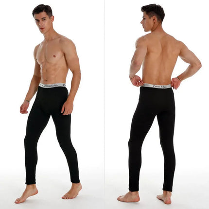 2025 New Men's Tight Sports Pants Slim Pants Autumn Winter Thermal Trousers Plush High Stretch Quick Drying Compression Trousers