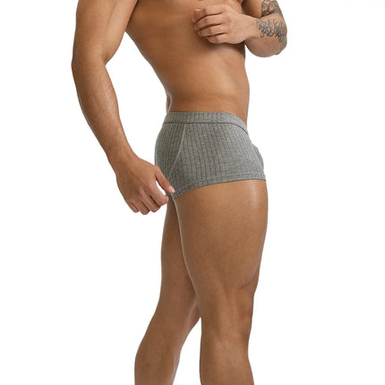 6Pack Mens Underwear Low Rise Boxer Briefs Single Layer U Convex Pouch Underpants Breathable Boxers Pack for Men