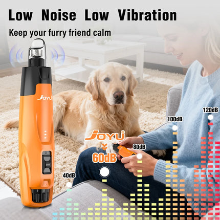 New 6-Speed Dog Nail Grinder - 50% More Power Dog Nail Trimmers with 2 LED Lights Quiet 7h Running Time for Large Medium Small D