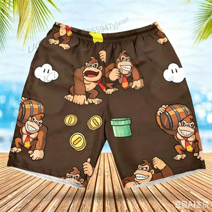 Summer Quick-Drying Beach Shorts Yoshi Mario Printed Swimming Pools Gyms and Outdoor Sport Shorts for Beach