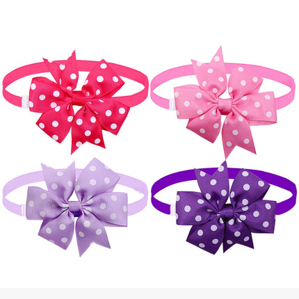 50pcs  Dog Bowtie Dot Solid Bow Tie Collar For Small Dogs  For Dog DIY Bowties Necktie Pet Grooming Accessories For Small Dogs