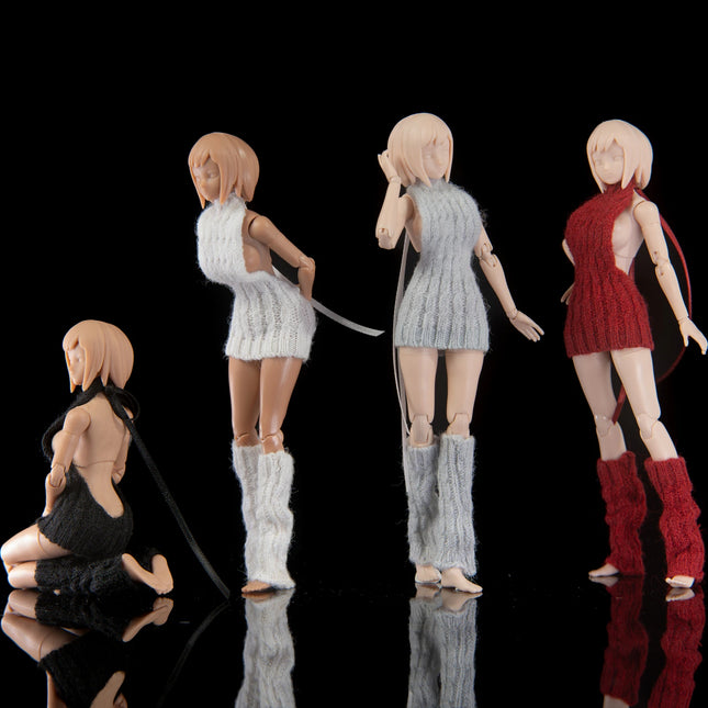 1/12 Scale Hand Knitted Sweater with Wrapped Buttocks Model for 6''Gynoid
