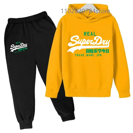 Kids Autumn Spring Trend Casual Tracksuits 3-14 Years Boys and Girls Hoodie+Pants 2pcs Suits Children Daily Clothes Sets