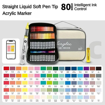 GRASP 120/1 Colors Acrylic Marker Pens Waterproof Pen Soft Brush Nib Student Art for Glass Stone Art School Supplies Stationery