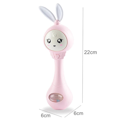 Music and Shine Rattle Toys Rabbit Intelligent Baby Rattles Smart Bunny Smarty Media Smart Shake Newborn Early Educational Toy