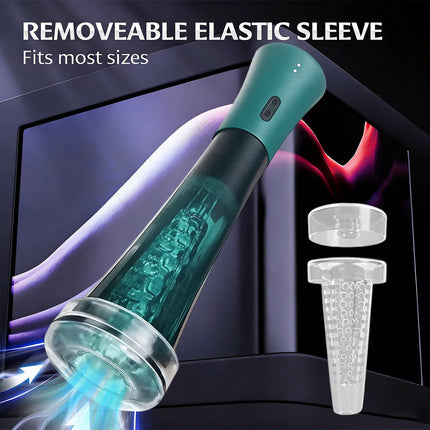 Male Masturbator Penis Pump Enlarger Transparent Visual Male Sex Toys for Men APP Control Vibrating Vacuum Suction Glans Trainer