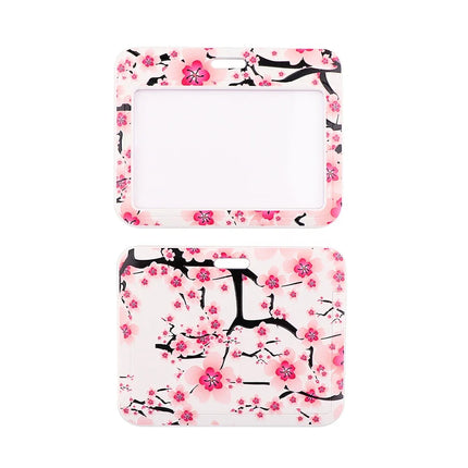 New Sakura Cherry Blossoms Flower lanyard card ID Badge Holder Keychain Pass Gym Mobile Kids Key Holder Key Rings Gift