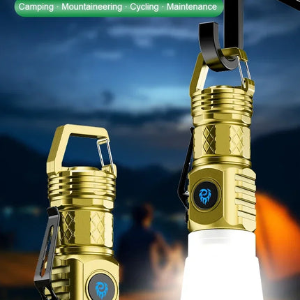 Mini 3 LED Flashlight With Pen Clip Portable Brightness,Rechargeable Waterproof Emergency Spotlight Outdoor Night Walking Torch