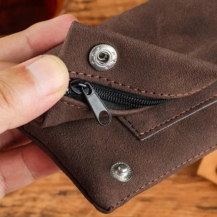 (Ce14)Frosted Leather Hand Cigarette Bag Foldable Storage Bag Handmade Tobacco Lighter Pouch Tobacco Moisturizing Bag