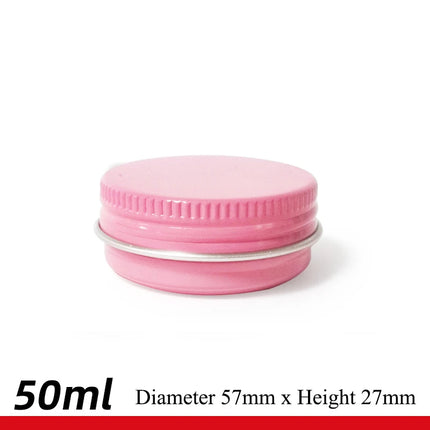 10/20/50/100 30g Gloss Pink Aluminum Jar 50g 100g Candy Storage Case 200g Aluminum Cans Travel Pot Hair Wax Box Makeup Cosmetic