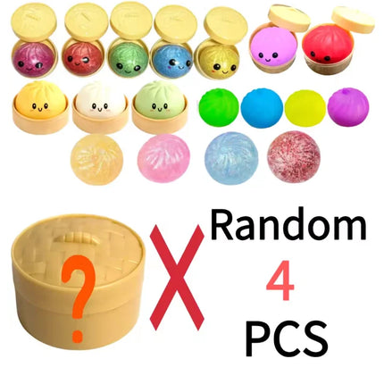 Blind Box Colorful Simulated Dumpling Squishy Relaxing Relieve Anxiety Antistress Enhance Happiness Rebound Squeeze Reliever Toy