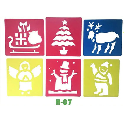6PCS/Set Drawing Stencils for Kids Washable Reusable  Learning Themed Primary Shape Template for Kid Toddlers Preschool TMZ