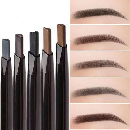 5 Color Double Ended Eyebrow Pencil Waterproof Long Lasting No Blooming Rotatable Triangle Eye Brow Tattoo Pen Makeup 5PC