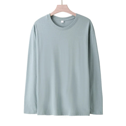 Long Sleeves T-Shirts Men Tee Tops Male Cotton Plain Tshirts Pullovers Plus Size 4XL 5XL Undershirts Man Clothing Autumn Spring