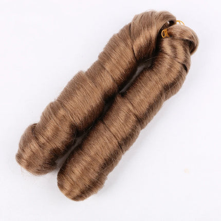 Full Star Ombre Brown Italian Curly Synthetic Braiding Hair Extensions Crochet Braids Bulk Hair Bundles Pre-Stretched Hair