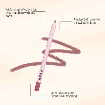 High Pigment Lip Liner Pencil Waterproof & Long-Lasting Lip Liner Defining Lip Shape Creamy & Smooth Lip Pencil Plumping Effect