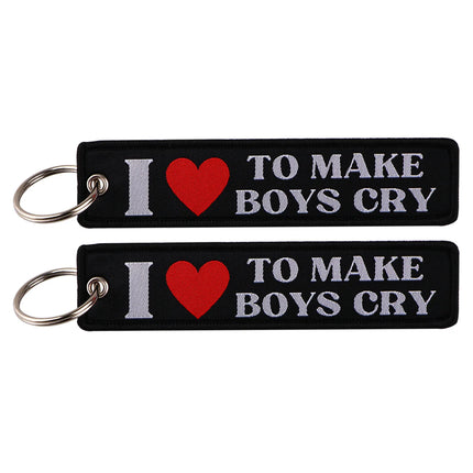 I LOVE HOT MOMS Quotation Embroidered Keys Tag Keychains for Women Keyring Car Keys Novel Fashion Jewelry Accessories Gifts