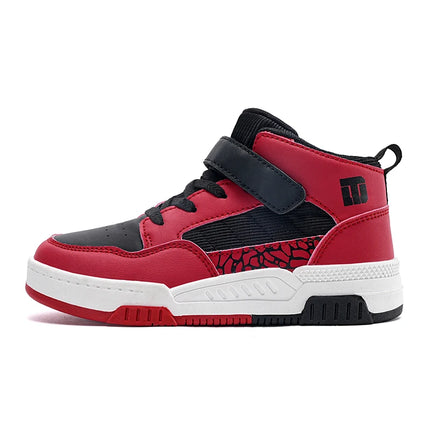 Classic Fashion Children Shoes Boys Leather Sneaker High Top Skater Basketball Shoes Luxury Sports Sneaker for Boy