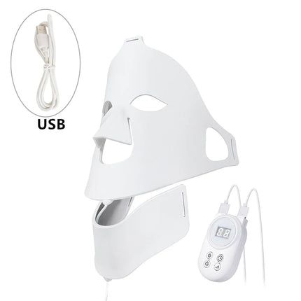 Face Neck Silicone LED Mask LED Light 7 Colors Photon Red Light Therapy Flexible Facial Beauty Mask Skin Care Anti-Ance