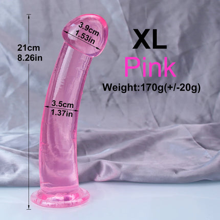 Cheap 4Sizes TPE Transparent Anal Plug Jelly Dildo Sex Toys for Man Woman Suction Cup Cock Vaginal Masturbation Soft Small Penis