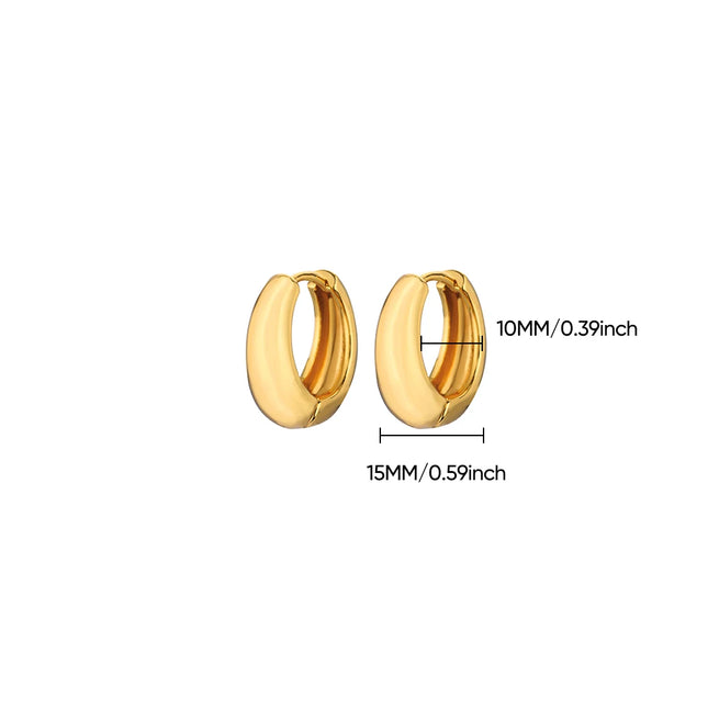 Classic Hoop Earrings for Women Girls Gold Color Chunky Stainless Steel Earrings 2026 Trend New in Minimalist Ear Jewelry aretes