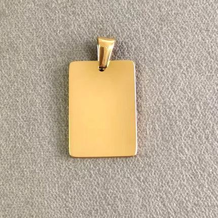 20pcs Stainless steel exquisite buckle rectangular blank pendant mirror polished stainless steel pendant for DIY making necklace