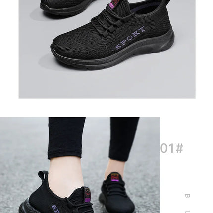 Sneakers 2025 New Fashion Wedge Platform Plus Size Casual Sports Shoes Women Lace-up Mesh Breathable Women's Vulcanized Shoes
