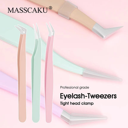 Wholesale Pink Color Anti-static Curved Lash Tweezers Application High Precision Durable Eyelashes Makeup Tools Easy to Operate