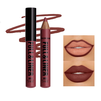 Waterproof Matte Lipliner Pencil Brown Contour Tint Lipstick Pen Long Lasting 6 Color Wooden Lip Liner Pencil Full-lip Makeup