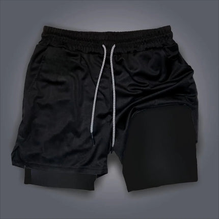 Anime One Piece Men's Shorts Quick-dry Double Layer 2-in-1 Pants Summer Graphic Print Workout Training Fitness Sports Gym Shorts