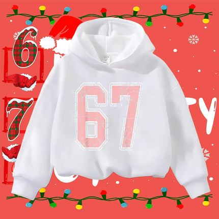 Kids Christmas Sweatshirt 67 Graphic Pullover Toddler Boys Girls Winter Casual Long Sleeve Top