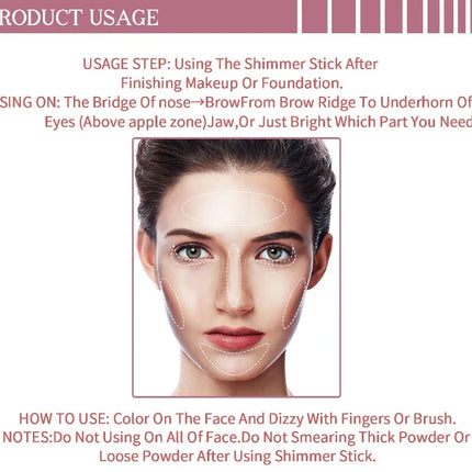 QIC Multi-Functional Contour Stick - Highlighter, Blush & Concealer, Create 3D Facial Contours Cream Makeup Beginner-Friendly
