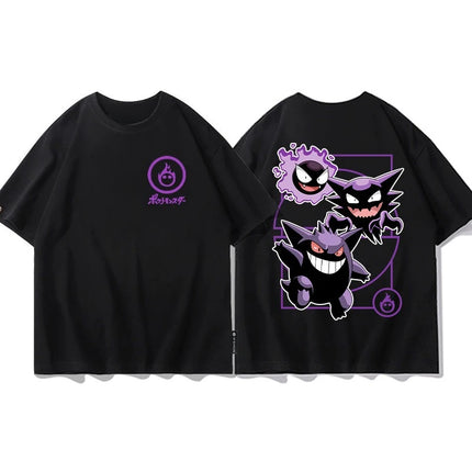 2026 Summer Pokemon Charizard Evolution Double Sided Print T-Shirt 100% Cotton Oversized Couple & Family Tee for Travel & Sports