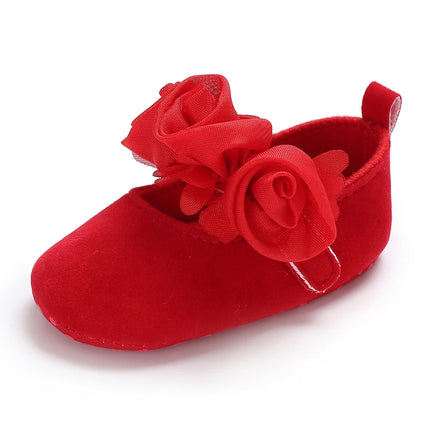 Red Fluffy Comfortable Princess Shoes 0-12 Months Baby Girl Indoor Walking Party Christmas Single Shoes