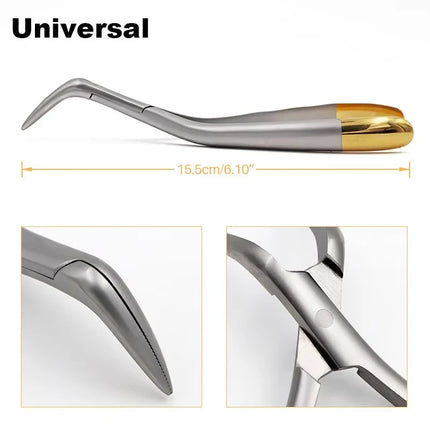 Dental Root Tweezers Curved Maxillary Dental Residual Root Extracting Forceps for Teeth Removal Dental Tools