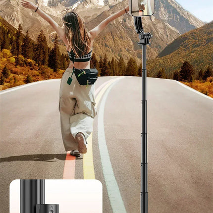 Magnetic Extendable Selfie Stick Tripod Holder Stand with Bluetooth Wireless Remote for Magsafe IPhone Android Portable Mount