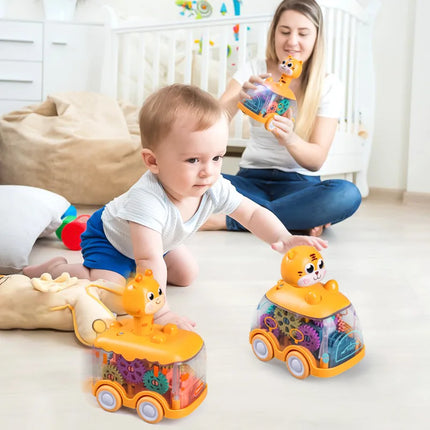 Animal Car Baby Toys for 1 2 Year Old Boy Press and Go Car Luminous Toys Toddler Pull Back Cars for Kids Boys Girl Birthday Gift
