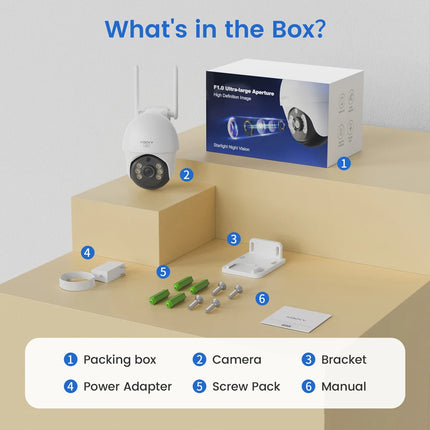 XIAOVV 4G SIM 3MP Starlight Outdoor Security PTZ Camera IP66 Waterproof with Two-Way Talk and Motion Detection Remote Monitoring