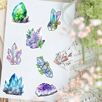Aesthetic Mystery Crystal Sticker Art DIY Toy Gift Decorative Decal for Scrapbook Junk Journals Laptop Luggage Bottle Waterproof