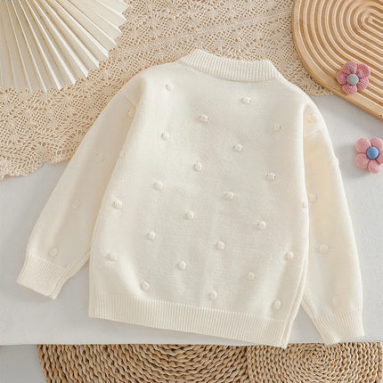 Girls' Knitted Cardigan 2-8 Years Soft Sweater Coat with Colorful Flowers Fashion Toddler Girl Autumn Winter Top